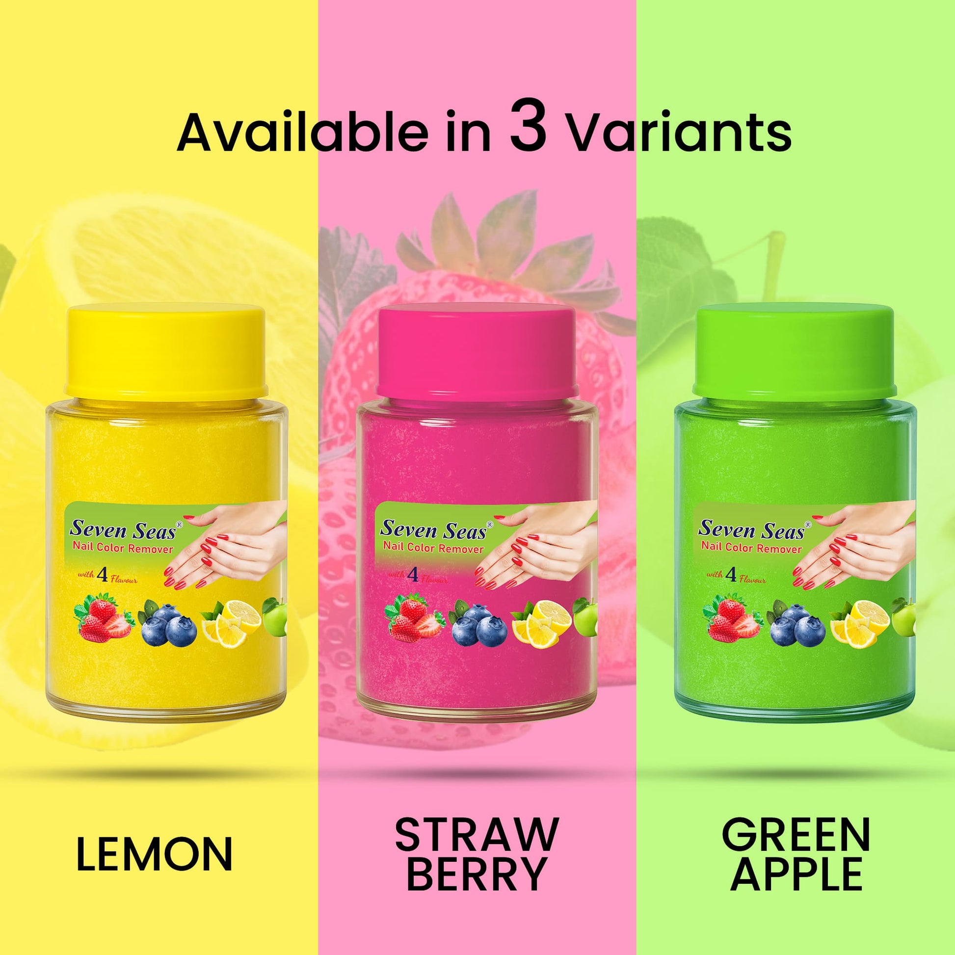 Seven Seas Nail Polish Remover | Quick, Smooth & Safe Removal | 4 Flavour Variants for Everyday Nail Care - Seven Seas Cosmetics