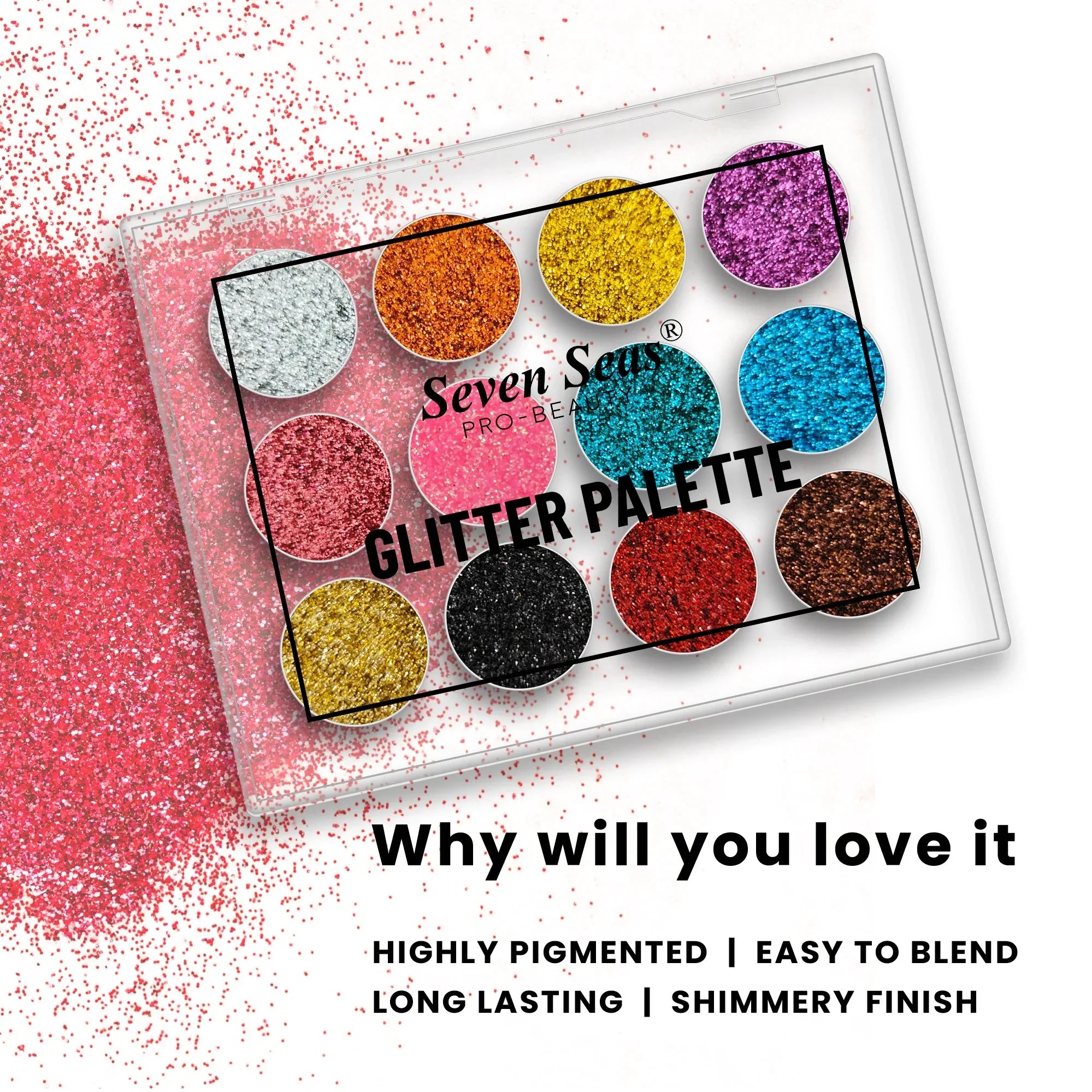 Glitter Eyeshadow Palette - Seven Seas Cosmetics