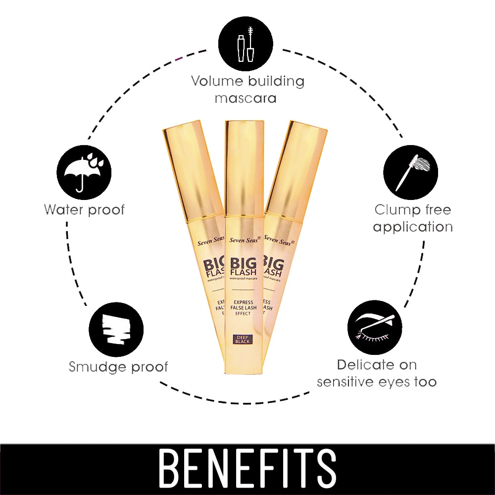 Seven Seas Big Flash Mascara | Long Lasting Volumizing Eye Makeup