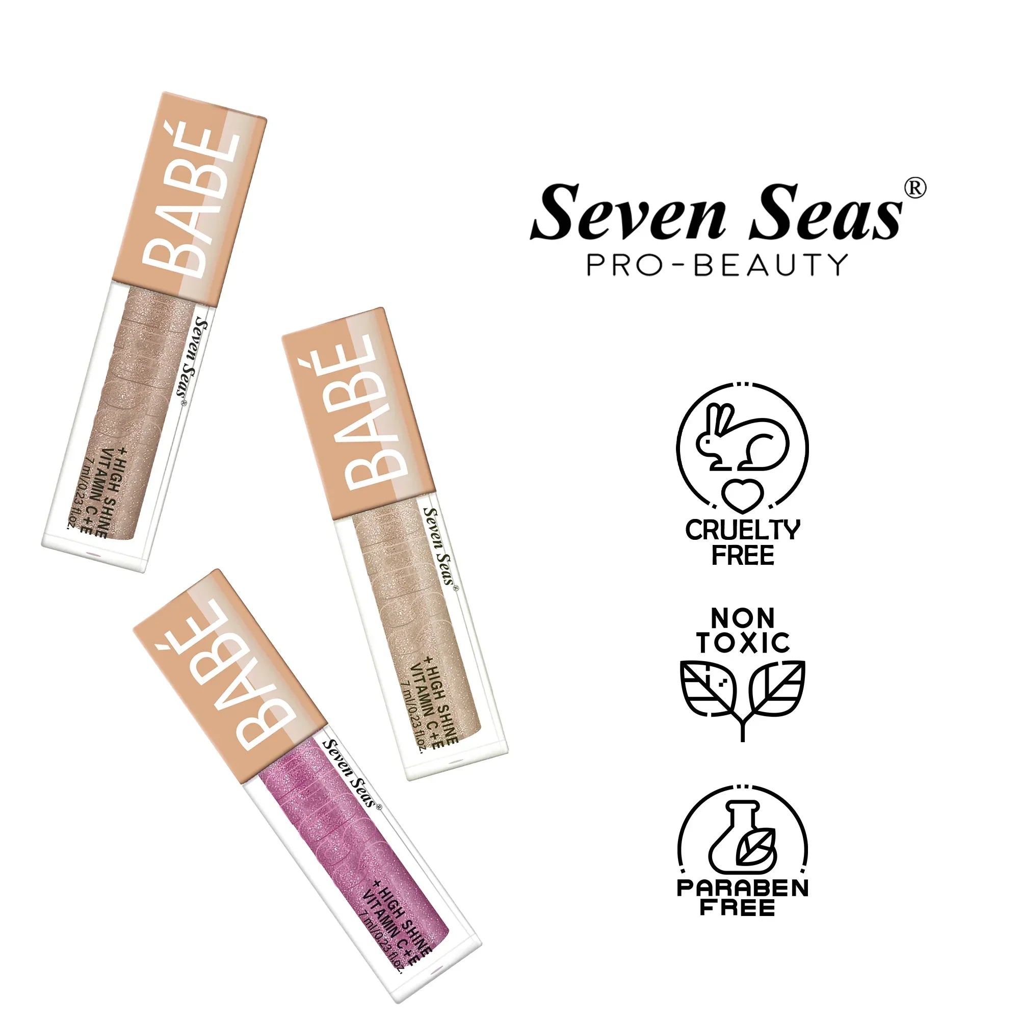 Go Babe High Shine Lip Gloss with Vitamin C & E - Seven Seas Cosmetics