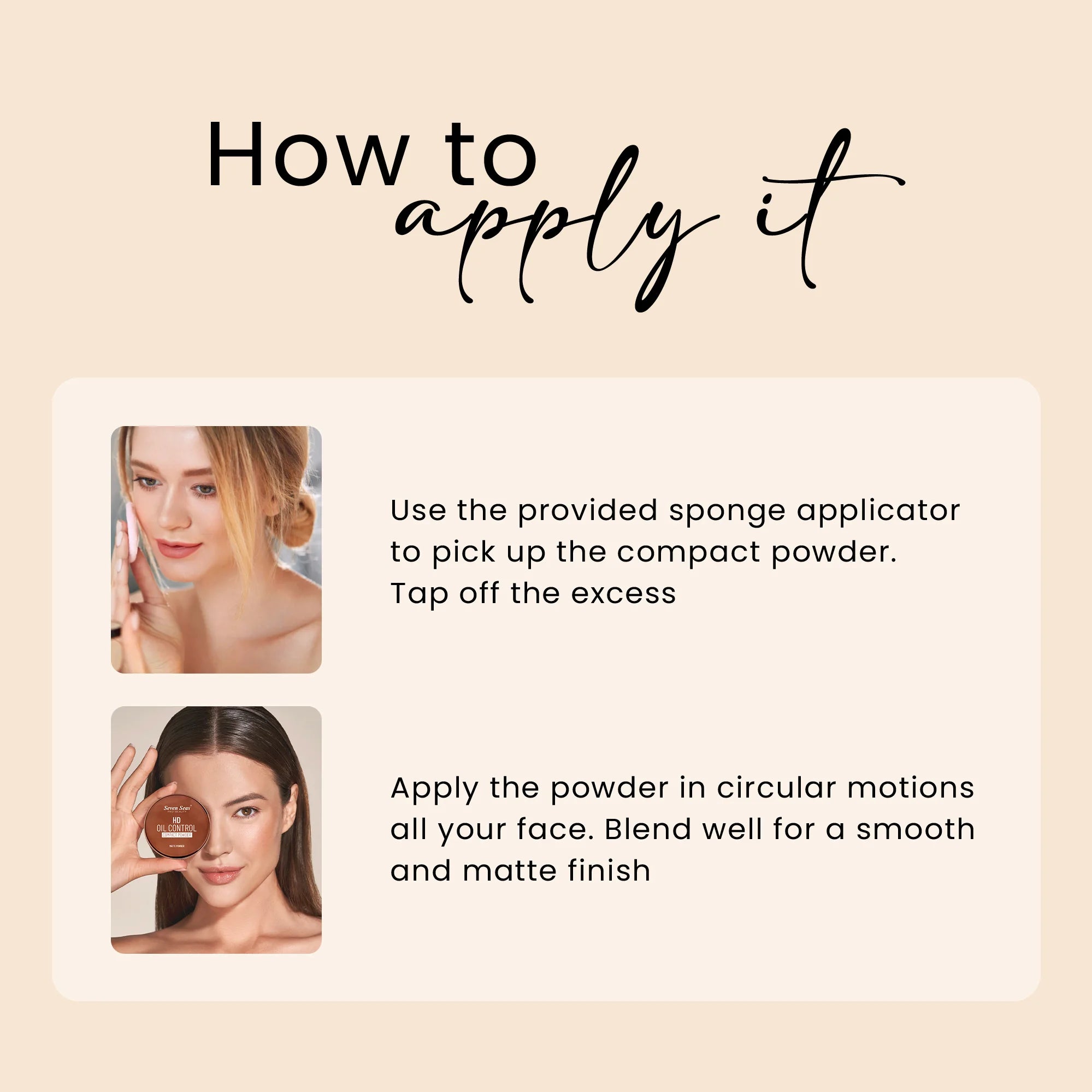 2 In 1 HD Oil Control Matte Finish Pressed Compact Powder