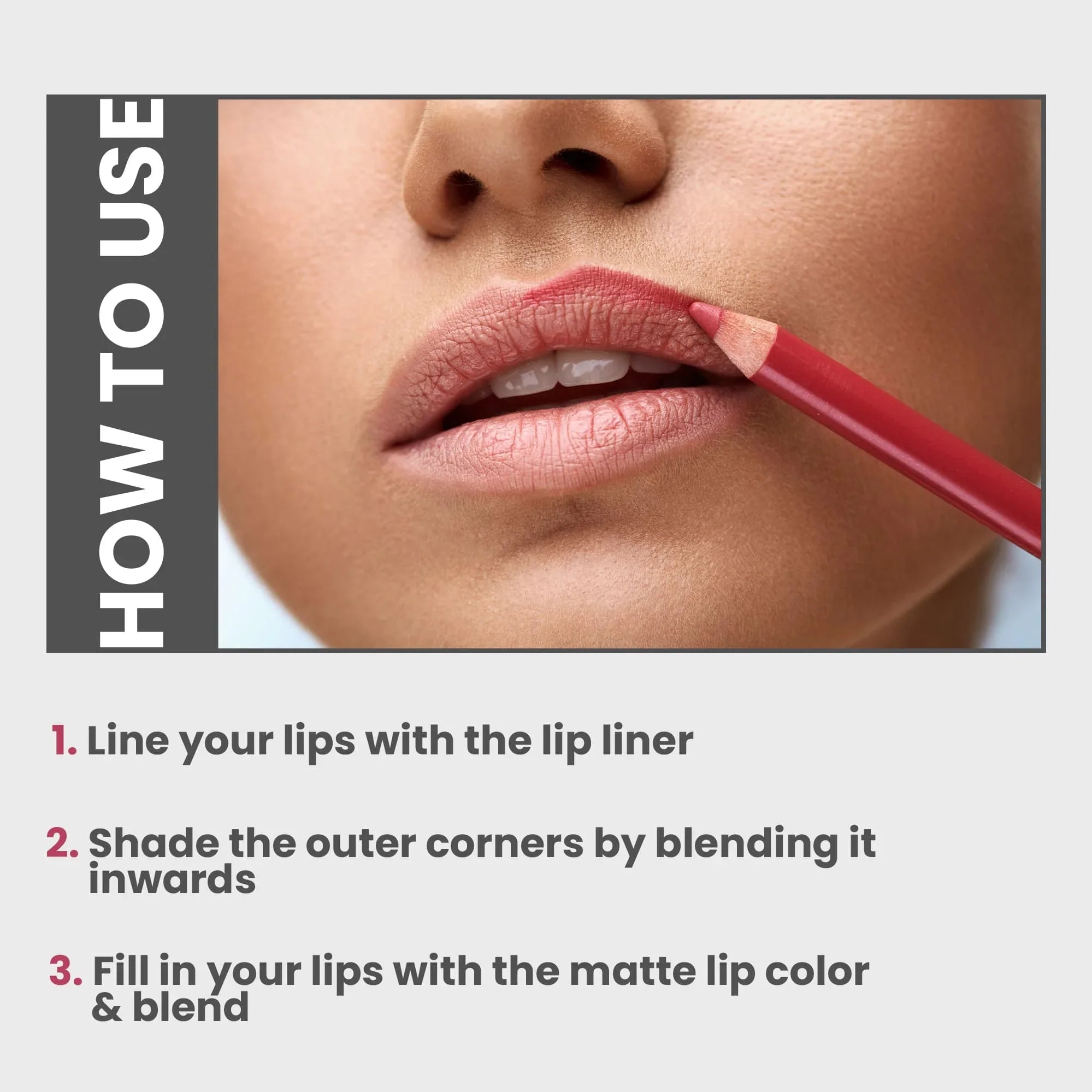 HD Sharp Line Matte Lip Liner | Transfer-Proof & Long Lasting (Pack of 12) - Seven Seas Cosmetics
