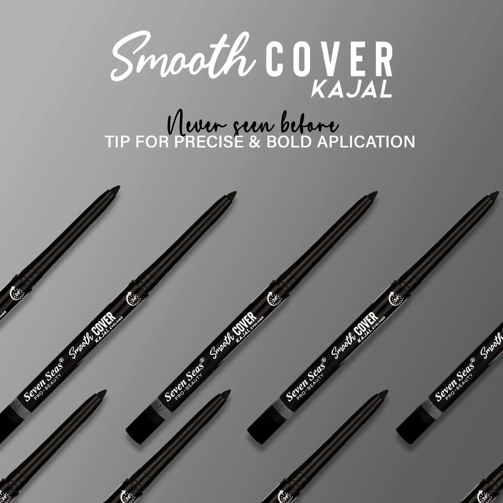Jet Black Smooth Cover Kajal - Seven Seas Cosmetics