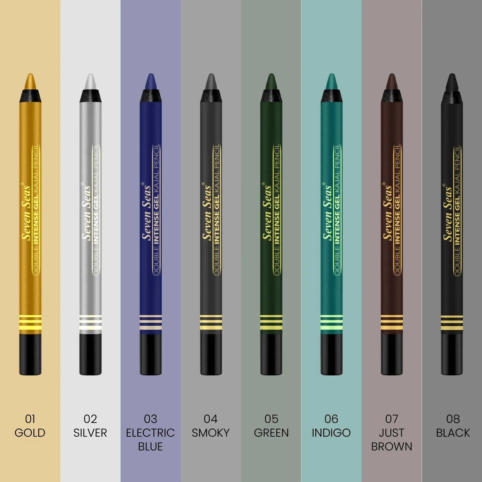 Double Intense Coloured Kajal | Long Lasting Smudge-Proof Eye Makeup - Seven Seas Cosmetics
