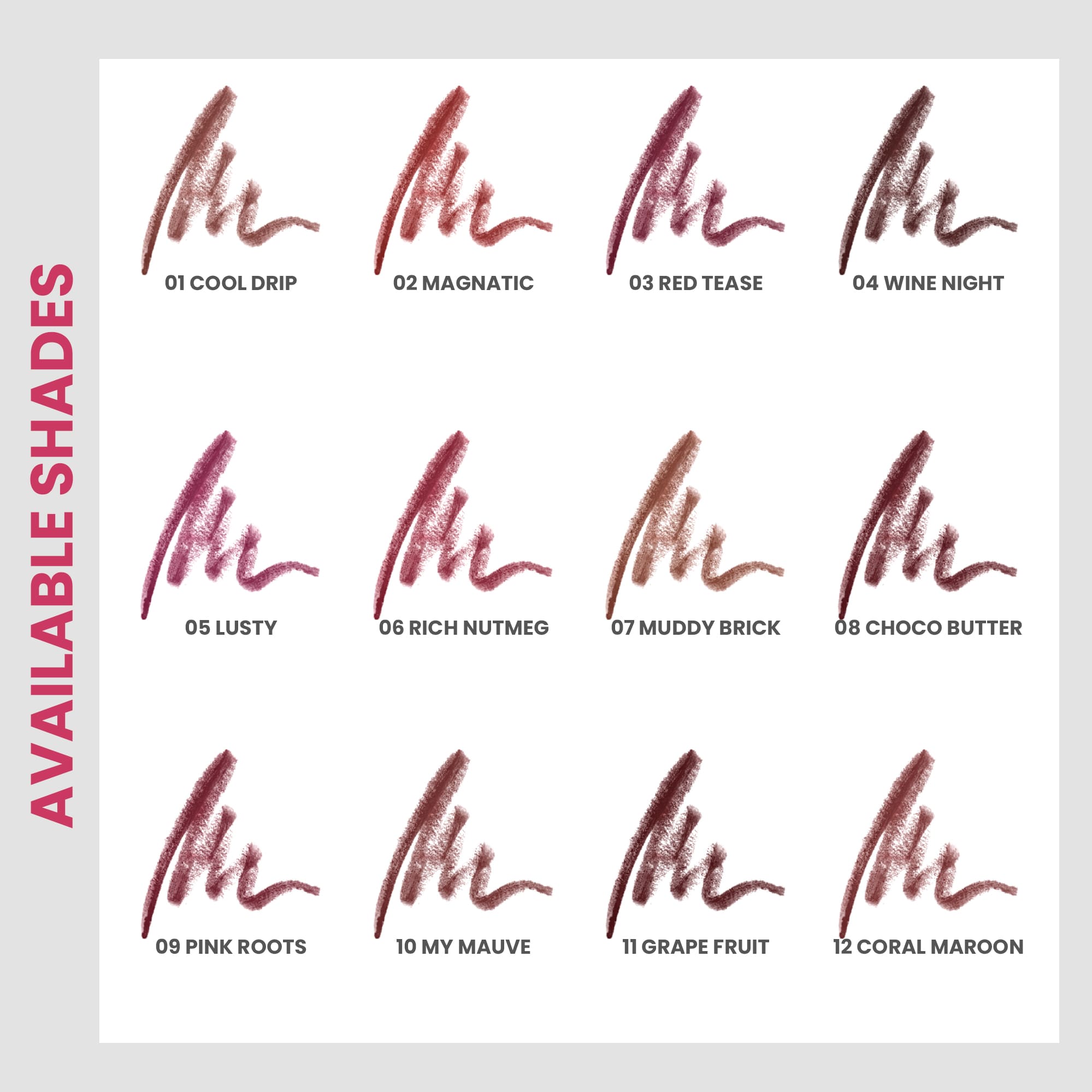 Seven Seas HD Sharp Line Lip Liner | Long Lasting and Waterproof Lip Liner Pencil (Muddy Brick/Choco Butter/Pink Roots, 3X1.3g) - Seven Seas Cosmetics