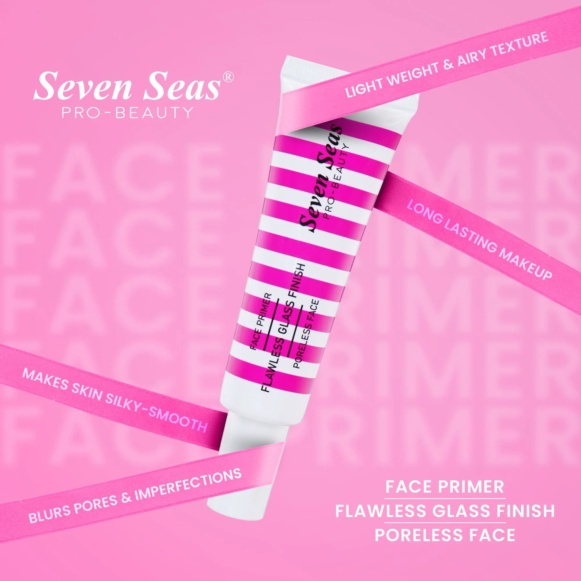 Face Primer, Face Glass Finish | Pore Blurring | Hydrating Oil Free - Seven Seas Cosmetics