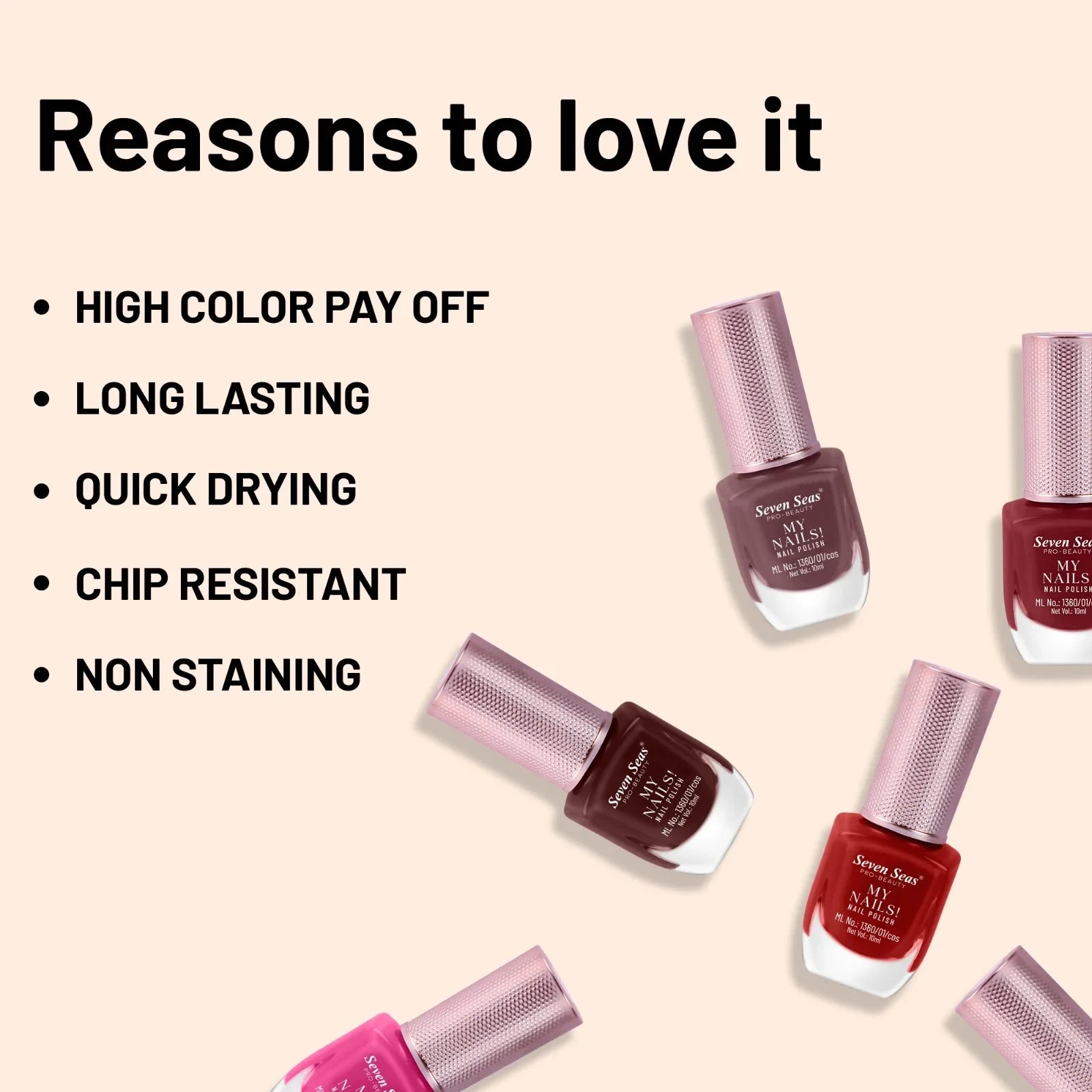 My Nails Nail Polish | High Colour Payoff, Long-Lasting & Quick Dry - Seven Seas Cosmetics