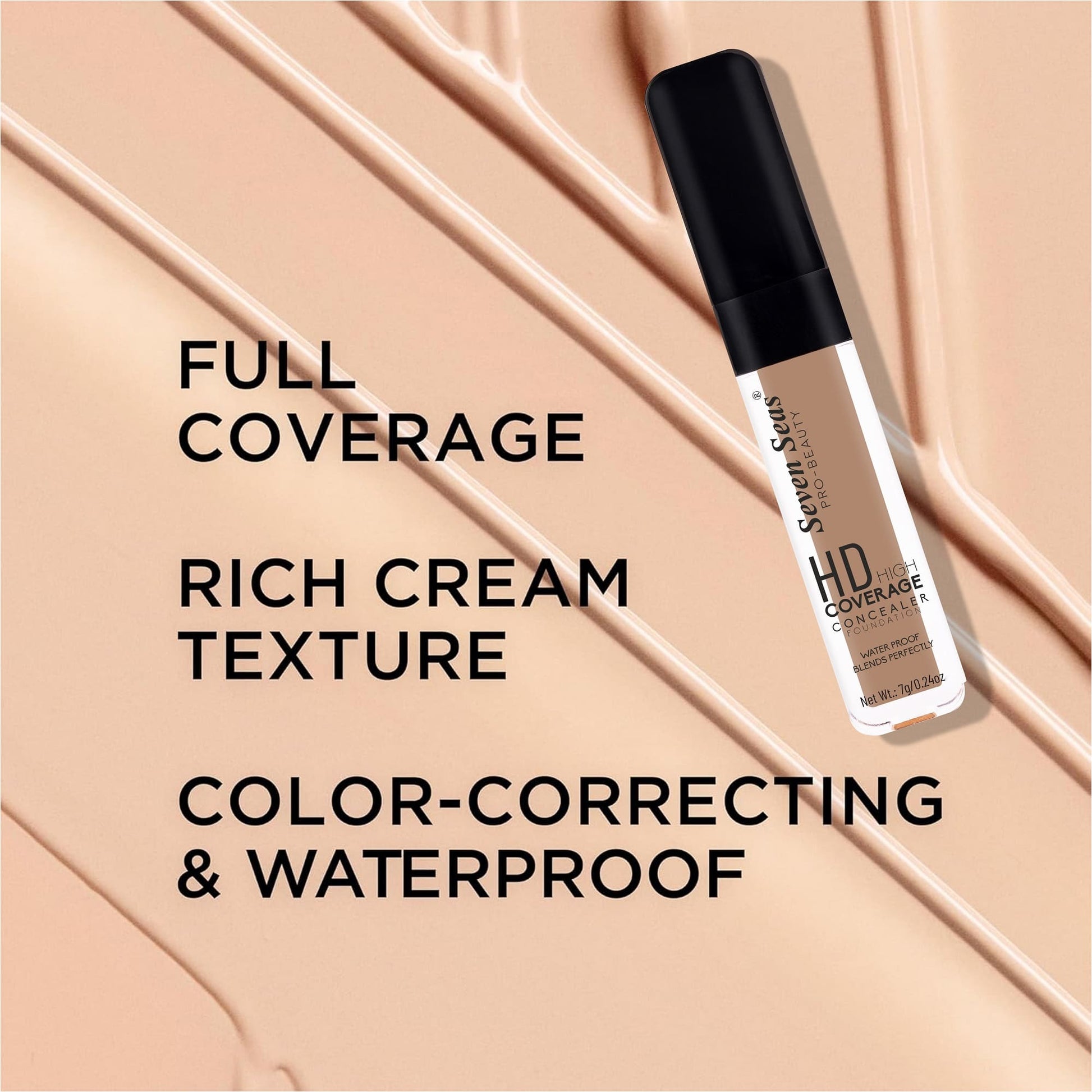 Seven Seas Full Coverage Concealer, Matte & Poreless | Ultra Blendable Matte finish waterproof Long Lasting concealer - Seven Seas Cosmetics