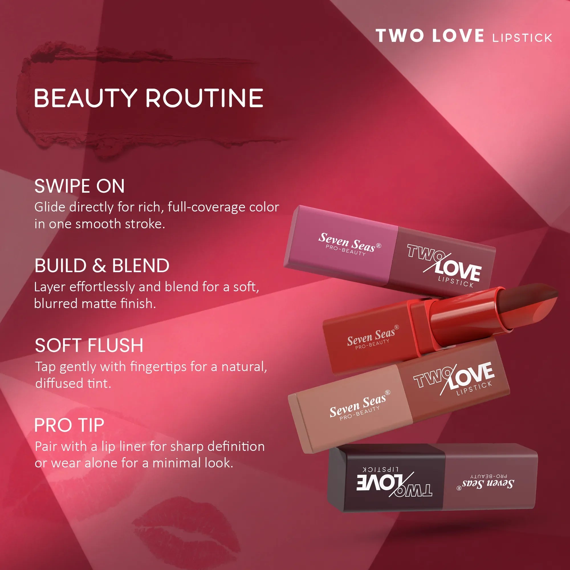 Two Love Lipstick | Dual Tone Cream Matte - Seven Seas Cosmetics