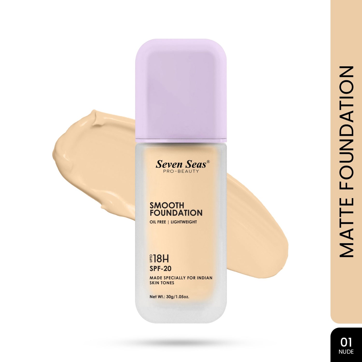 Seven Seas Smooth Foundation | Oil Free | Lightweight | Long Lasting Foundation for Face Makeup | SPF-20 - Seven Seas Cosmetics