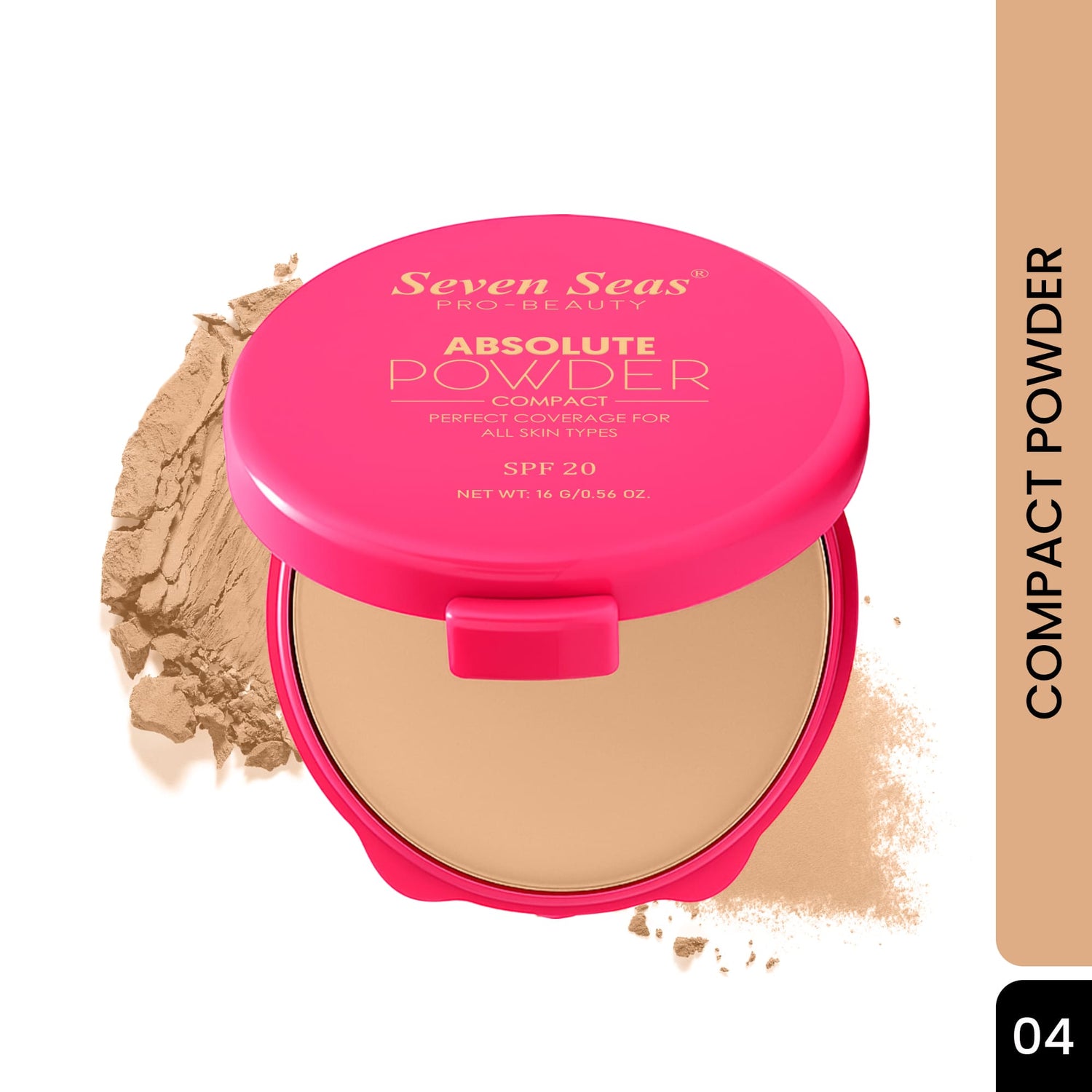 Seven Seas Absolute Compact Powder | Blends Effortlessly | Perfect Coverage | Comfortable Wear | Weightless Texture | Suitable for All Skin Types - Seven Seas Cosmetics