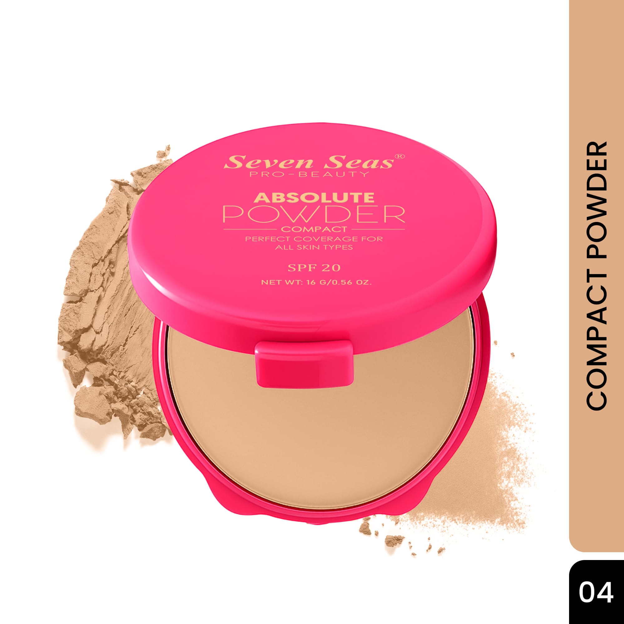 Seven Seas Absolute Compact Powder | Blends Effortlessly | Perfect Coverage | Comfortable Wear | Weightless Texture | Suitable for All Skin Types - Seven Seas Cosmetics