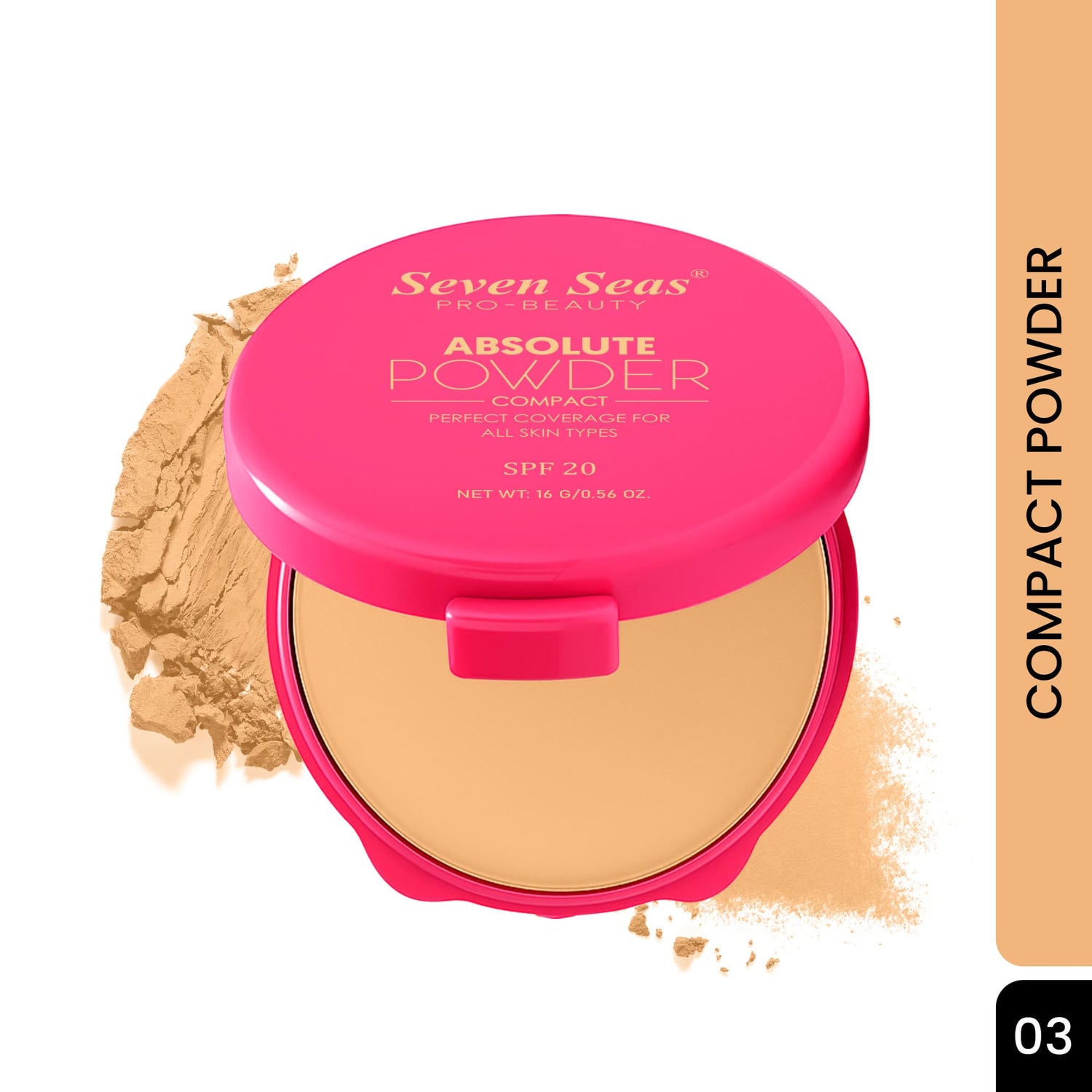 Seven Seas Absolute Compact Powder | Blends Effortlessly | Perfect Coverage | Comfortable Wear | Weightless Texture | Suitable for All Skin Types - Seven Seas Cosmetics
