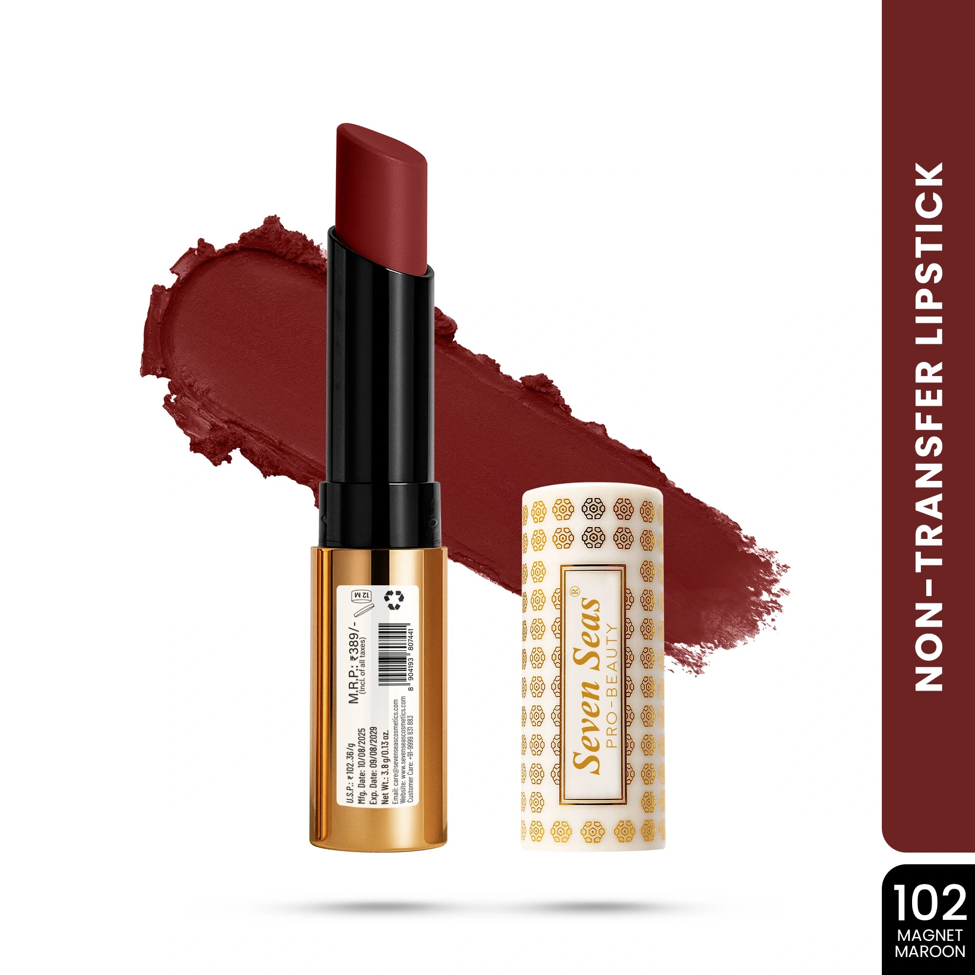 Velvet Shot Non Transfer Lipstick, 14 Hour Long Lasting and Waterproof