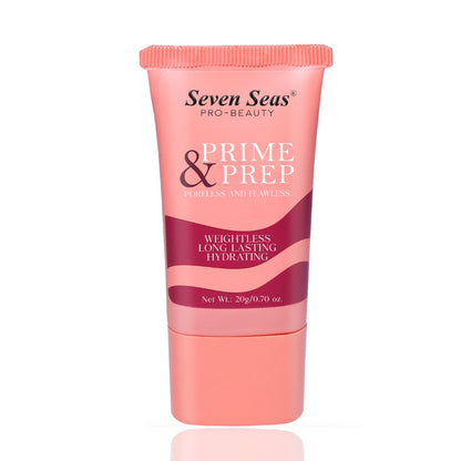 Seven Seas Prime & Prep Primer | Pore-less and Flawless Makeup Base Primer | Oil Free Primer for Face Makeup 20g