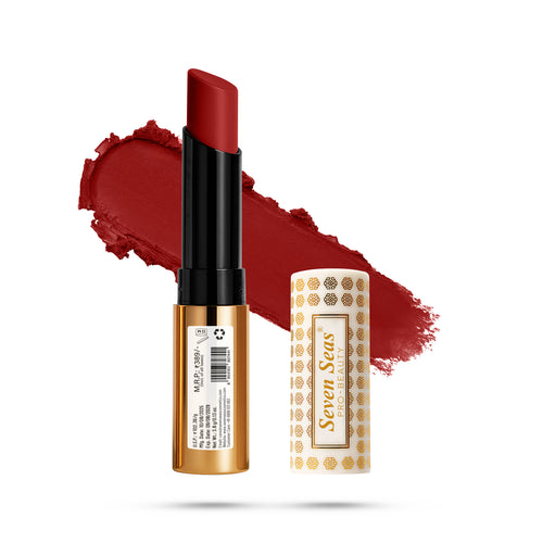 Seven Seas Velvet Shot Non Transfer Lipstick, 24 Hour Long Lasting and Waterproof | Highly Pigmented | One Stroke Application | Matte Lipstick for Women