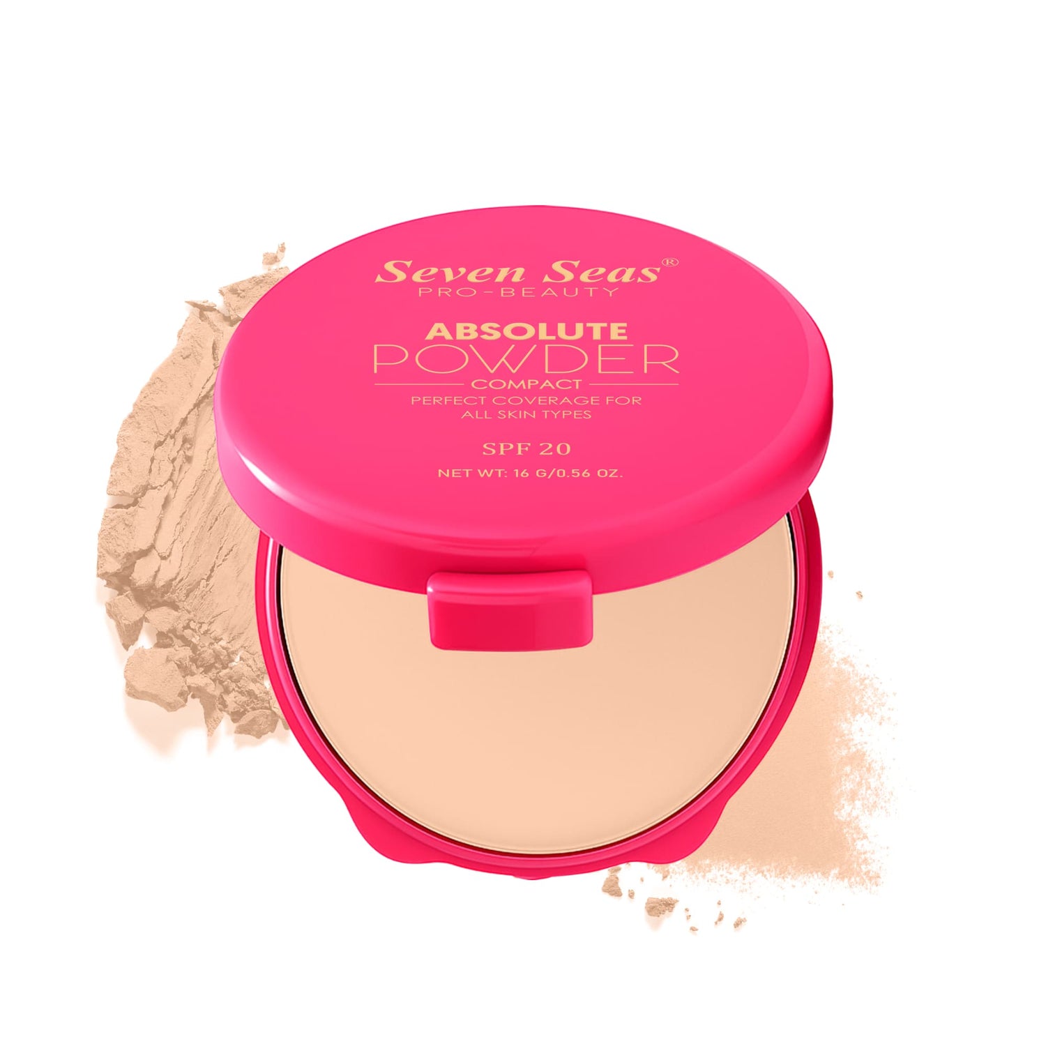 Seven Seas Absolute Compact Powder | Blends Effortlessly | Perfect Coverage | Comfortable Wear | Weightless Texture | Suitable for All Skin Types - Seven Seas Cosmetics