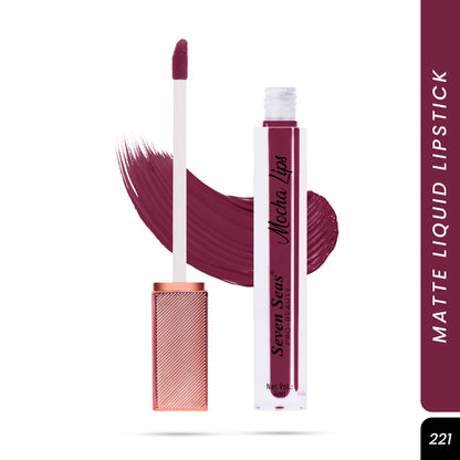 Seven Seas Mocha Lips Matte Liquid Lipstick | Non-Transfer Liquid Lipstick | 12 Hours Long Lasting | Highly Pigmented | Intense Color Payoff | Smudgeproof Liquid Lipstick for Women - Seven Seas Cosmetics