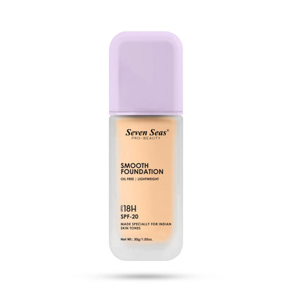 Seven Seas Smooth Foundation | Oil Free | Lightweight | Long Lasting Foundation for Face Makeup | SPF-20 - Seven Seas Cosmetics
