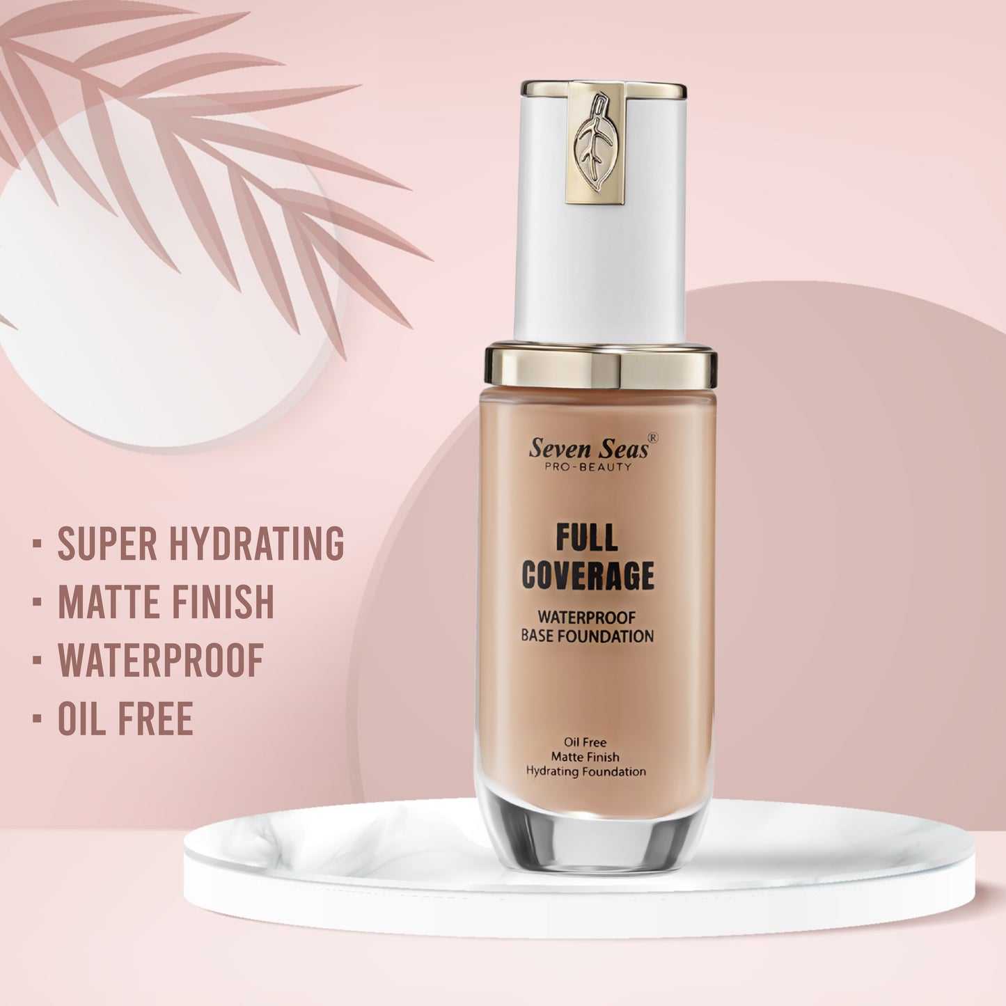 Seven Seas Full Coverage Foundation | Matte Finish | Medium-Build-able Coverage | Easy to Blend