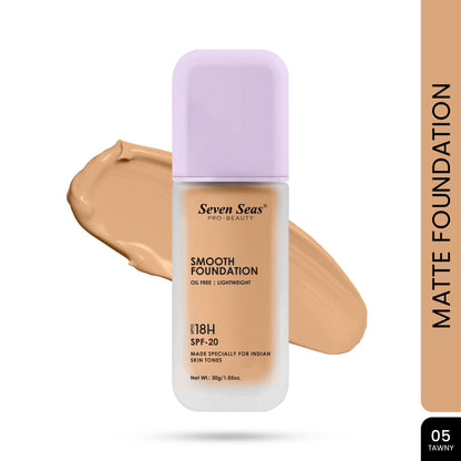 Seven Seas Smooth Foundation | Oil Free | Lightweight | Long Lasting Foundation for Face Makeup | SPF-20 - Seven Seas Cosmetics