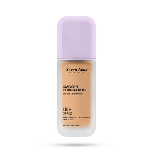 Seven Seas Smooth Foundation | Oil Free | Lightweight | Long Lasting Foundation for Face Makeup | SPF-20