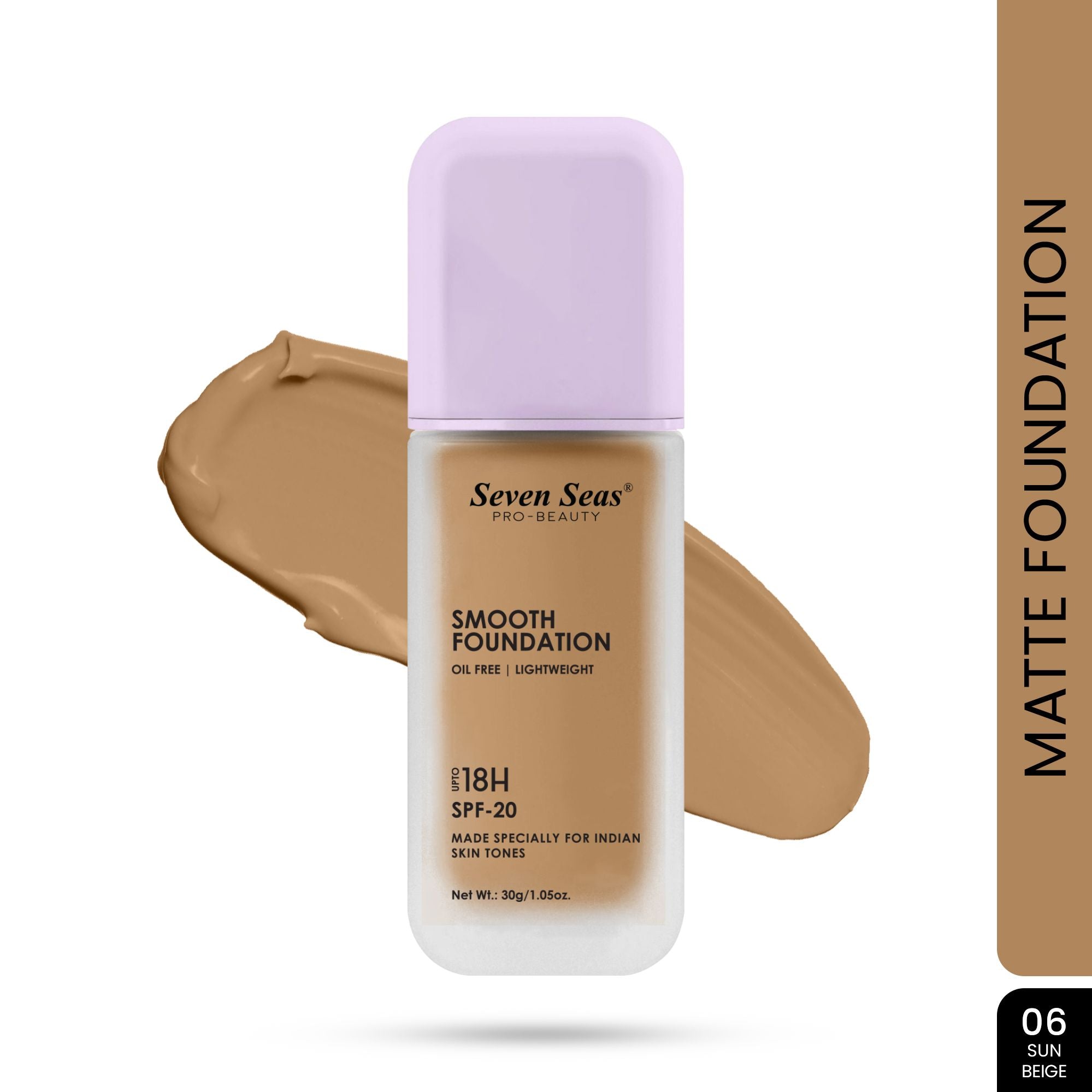 Seven Seas Smooth Foundation | Oil Free | Lightweight | Long Lasting Foundation for Face Makeup | SPF-20 - Seven Seas Cosmetics