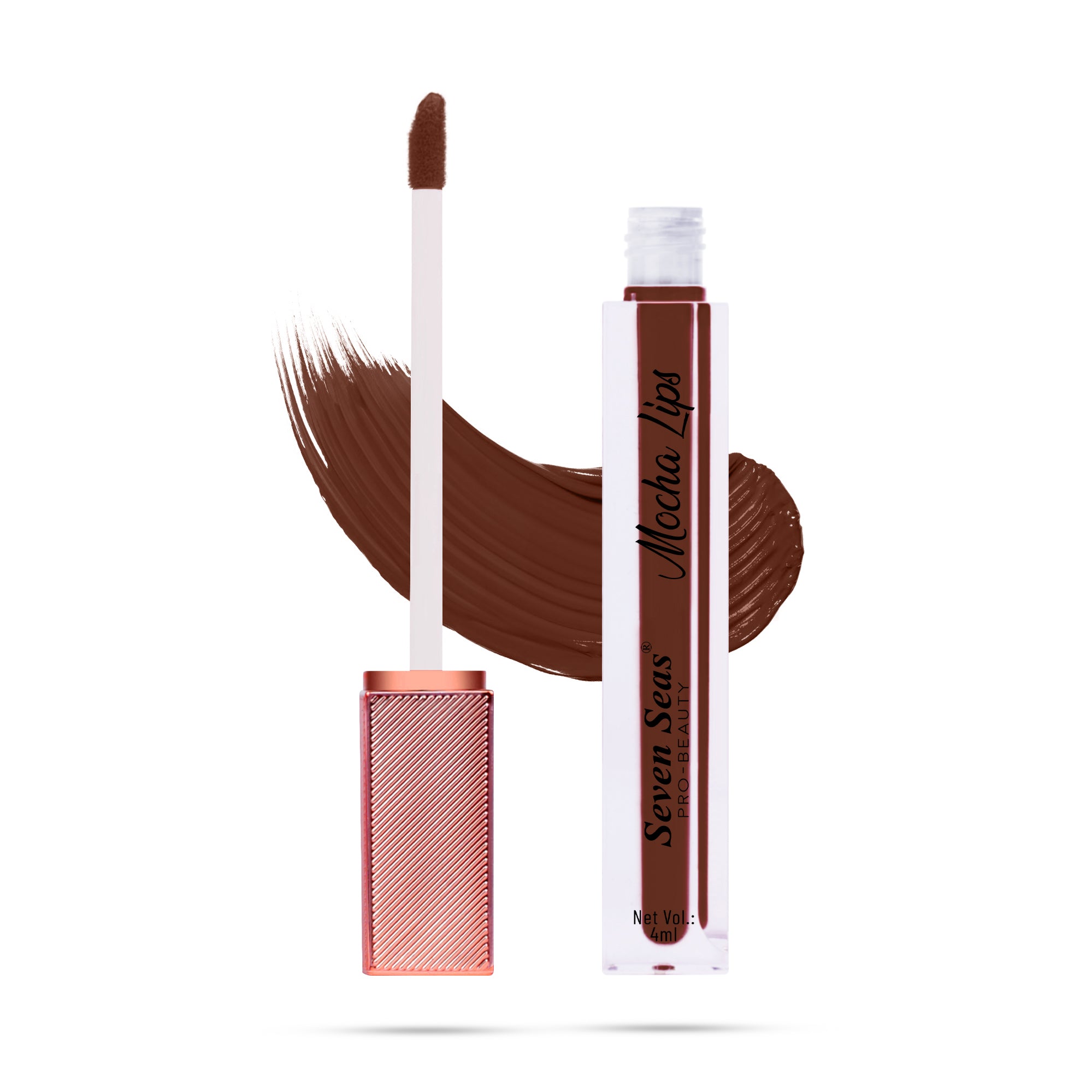 Seven Seas Mocha Lips Matte Liquid Lipstick | Non-Transfer Liquid Lipstick | 12 Hours Long Lasting | Highly Pigmented | Intense Color Payoff | Smudgeproof Liquid Lipstick for Women - Seven Seas Cosmetics