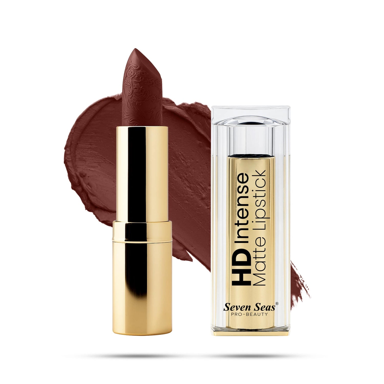 Seven Seas HD Intense Matte Lipstick | Non-Transfer | Lipstick For Women (607-Dark Coffee, 3.5G) - Seven Seas Cosmetics