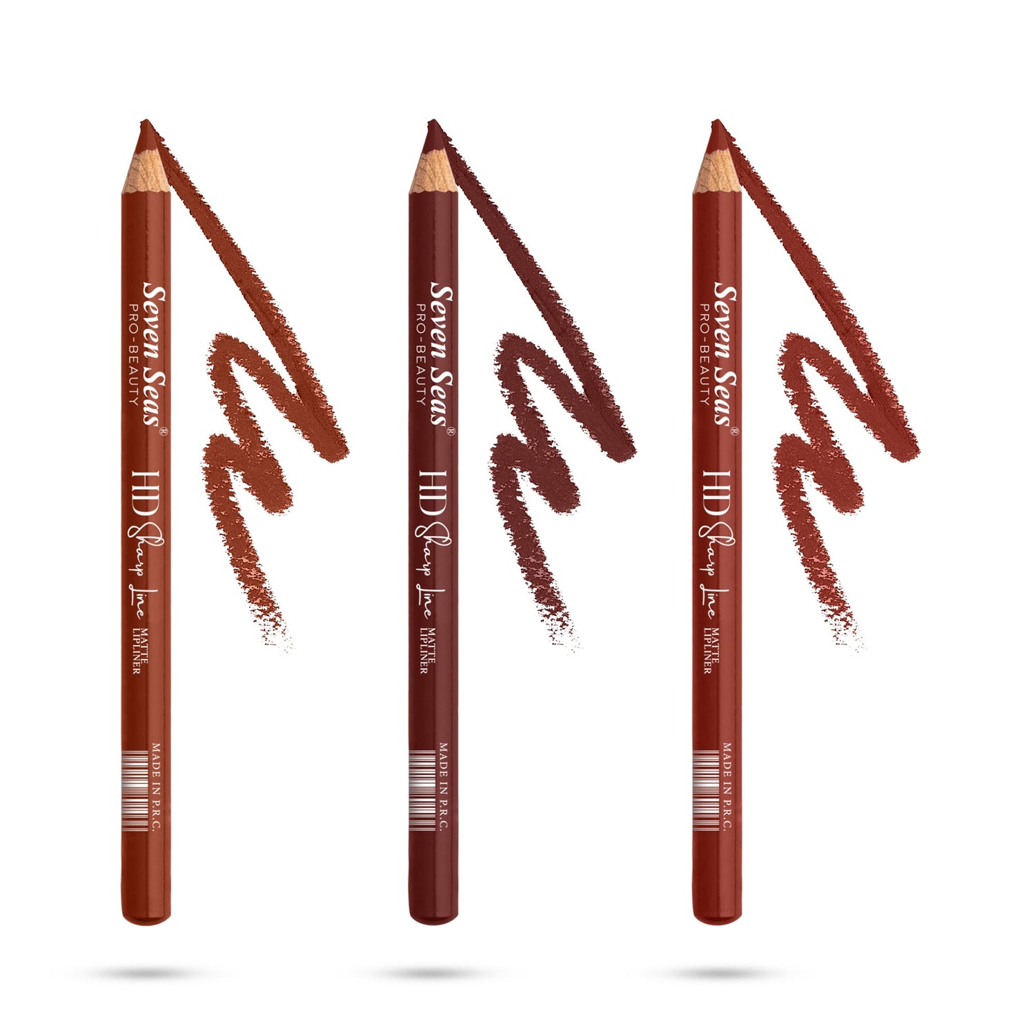 Seven Seas HD Sharp Line Lip Liner | Long Lasting and Waterproof Lip Liner Pencil (Muddy Brick/Choco Butter/Pink Roots, 3X1.3g) - Seven Seas Cosmetics
