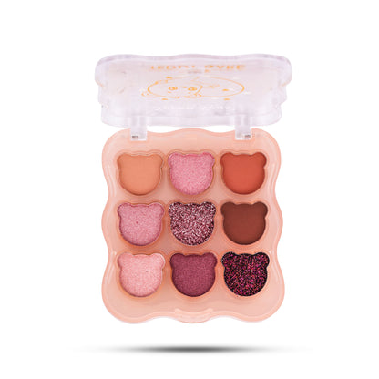 Seven Seas Teddy Bare 9 Colors Eyeshadow Palette | Shimmer &amp; Matte Finish Highly Pigmented Eyeshadow Palette | 9 Shades | Easy To Blend Eyeshadow - Seven Seas Cosmetics