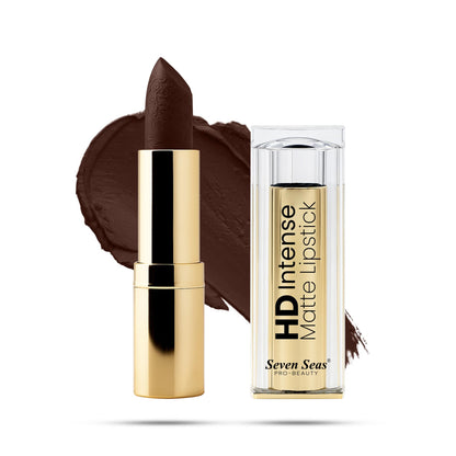 Seven Seas HD Intense Matte Lipstick | Non-Transfer | Lipstick For Women (607-Dark Coffee, 3.5G) - Seven Seas Cosmetics