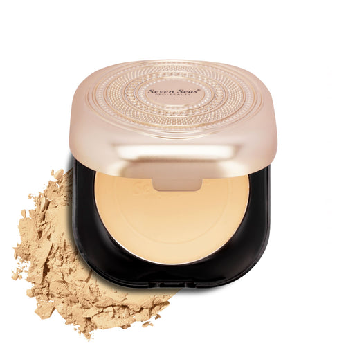 Seven Seas HD Full Coverage Compact Powder — 2-in-1 Oil-Control Compact with Shimmery & Matte Finish