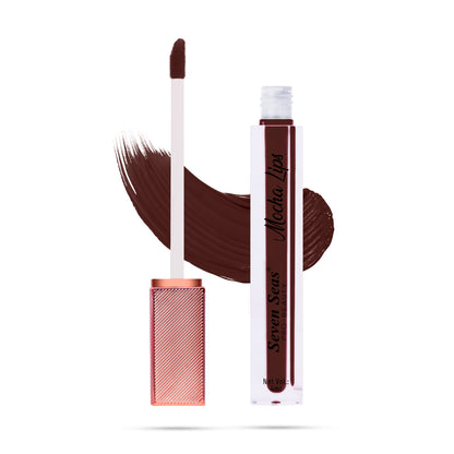 Seven Seas Mocha Lips Matte Liquid Lipstick | Non-Transfer Liquid Lipstick | 12 Hours Long Lasting | Highly Pigmented | Intense Color Payoff | Smudgeproof Liquid Lipstick for Women - Seven Seas Cosmetics