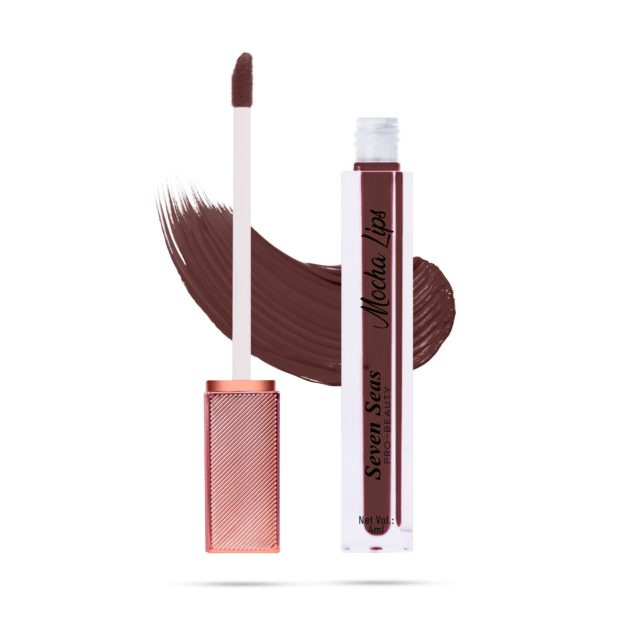 Seven Seas Mocha Lips Matte Liquid Lipstick | Non-Transfer Liquid Lipstick | 12 Hours Long Lasting | Highly Pigmented | Intense Color Payoff | Smudgeproof Liquid Lipstick for Women - Seven Seas Cosmetics