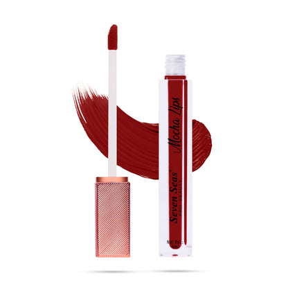 Seven Seas Mocha Lips Matte Liquid Lipstick | Non-Transfer Liquid Lipstick | 12 Hours Long Lasting | Highly Pigmented | Intense Color Payoff | Smudgeproof Liquid Lipstick for Women - Seven Seas Cosmetics