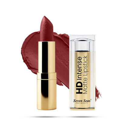Seven Seas HD Intense Matte Lipstick | Non-Transfer | Lipstick For Women (607-Dark Coffee, 3.5G) - Seven Seas Cosmetics