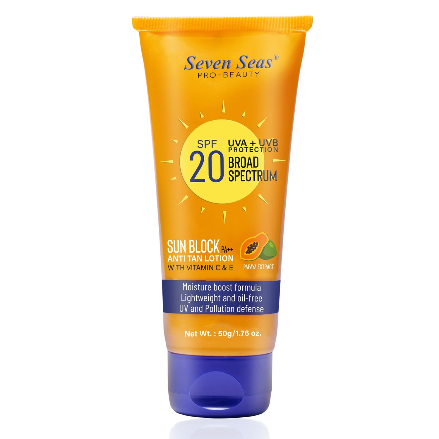 Seven Seas Sun Block Anti Tan Lotion With Vitamin C &amp; E - Seven Seas Cosmetics