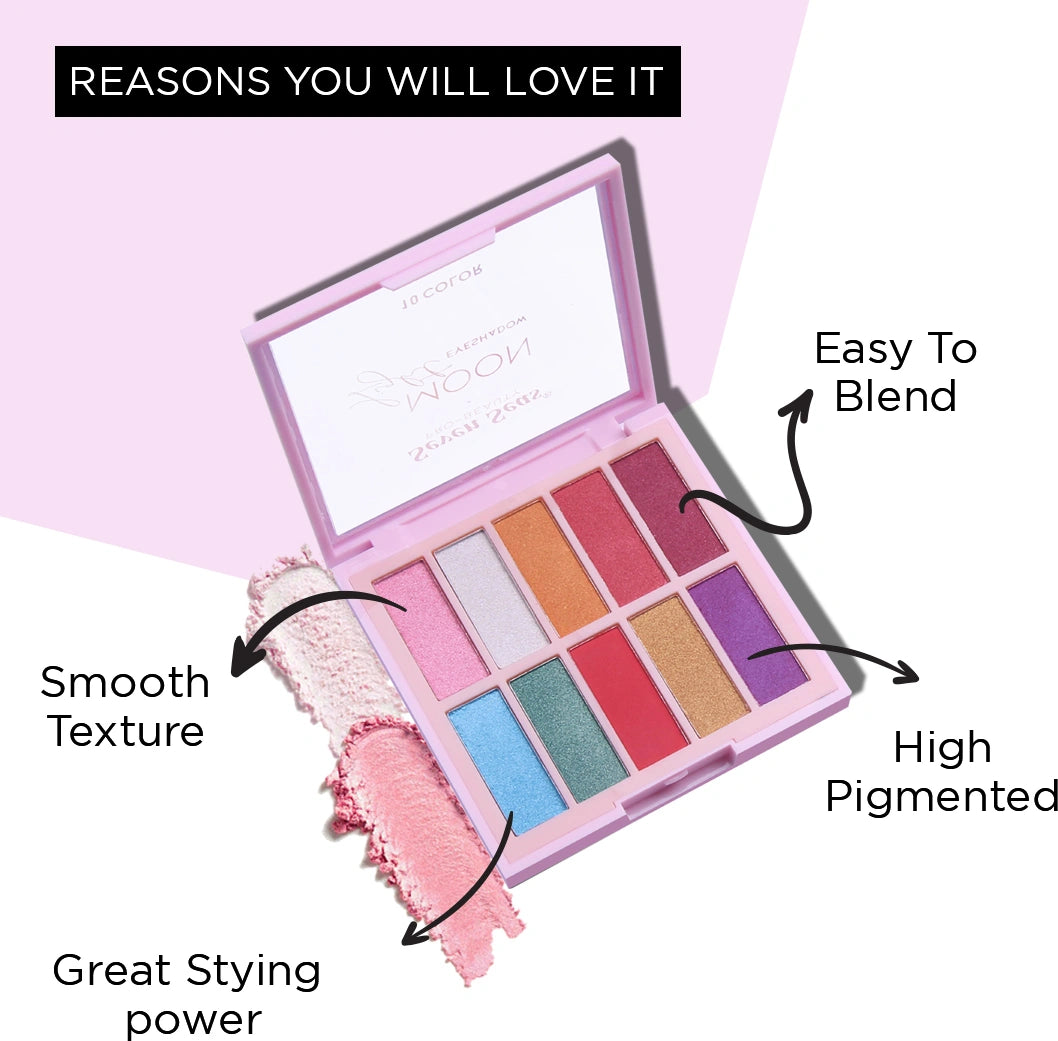 Moon Light Eyeshadow Palette | 10 Shades Matte to Shimmer