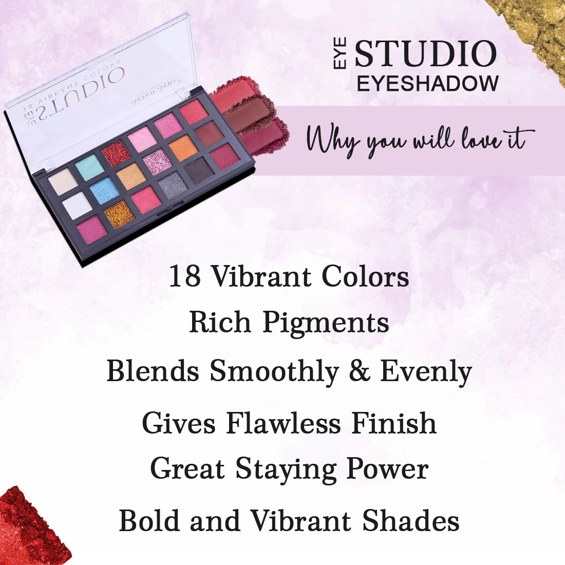 Eye Studio Eyeshadow Palette | 18 Vibrant Shades Matte to Shimmer