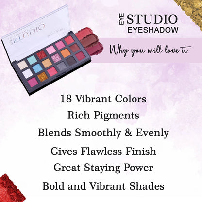 Eye Studio Eyeshadow Palette | 18 Vibrant Shades Matte to Shimmer