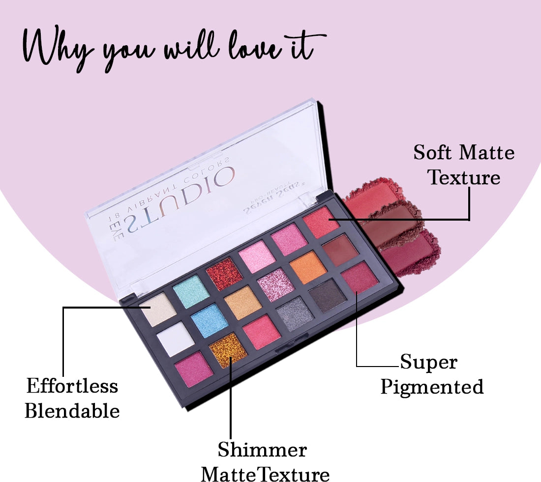 Eye Studio Eyeshadow Palette | 18 Vibrant Shades Matte to Shimmer