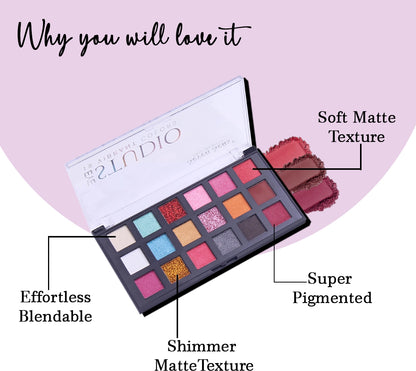 Eye Studio Eyeshadow Palette | 18 Vibrant Shades Matte to Shimmer