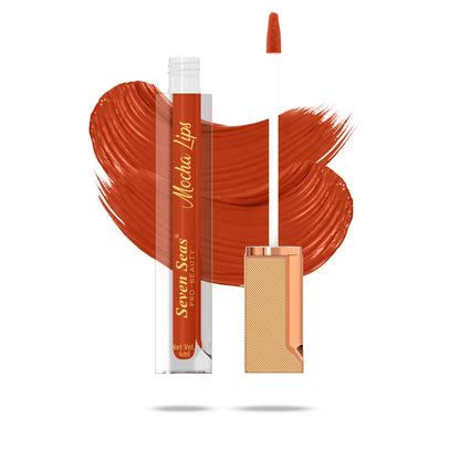 Mocha Lips liquid lipstick with rich brown swatch, ideal for makeup lovers seeking bold color.
