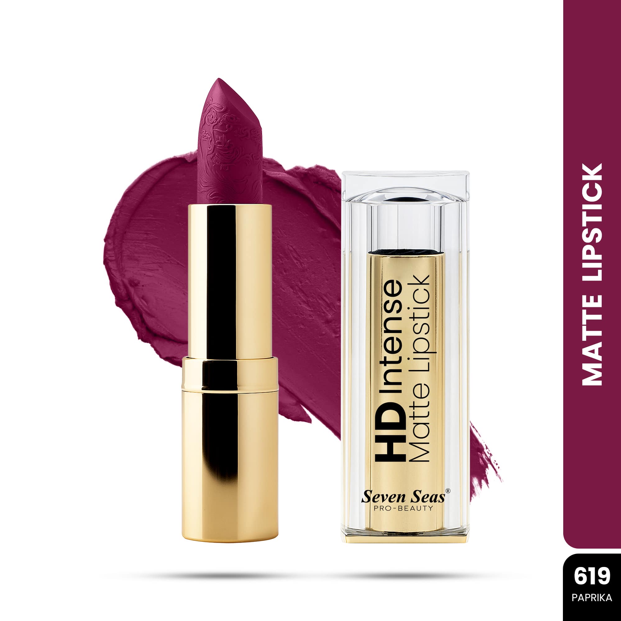Seven Seas HD Intense Matte Lipstick | Non-Transfer | Lipstick For Women (607-Dark Coffee, 3.5G) - Seven Seas Cosmetics