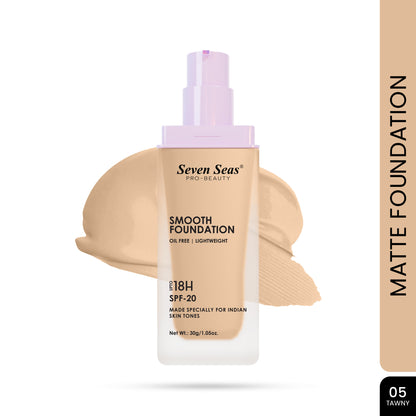 Seven Seas Smooth Foundation | Oil Free | Long lasting and Lightweight | Foundation for Women | SPF-20