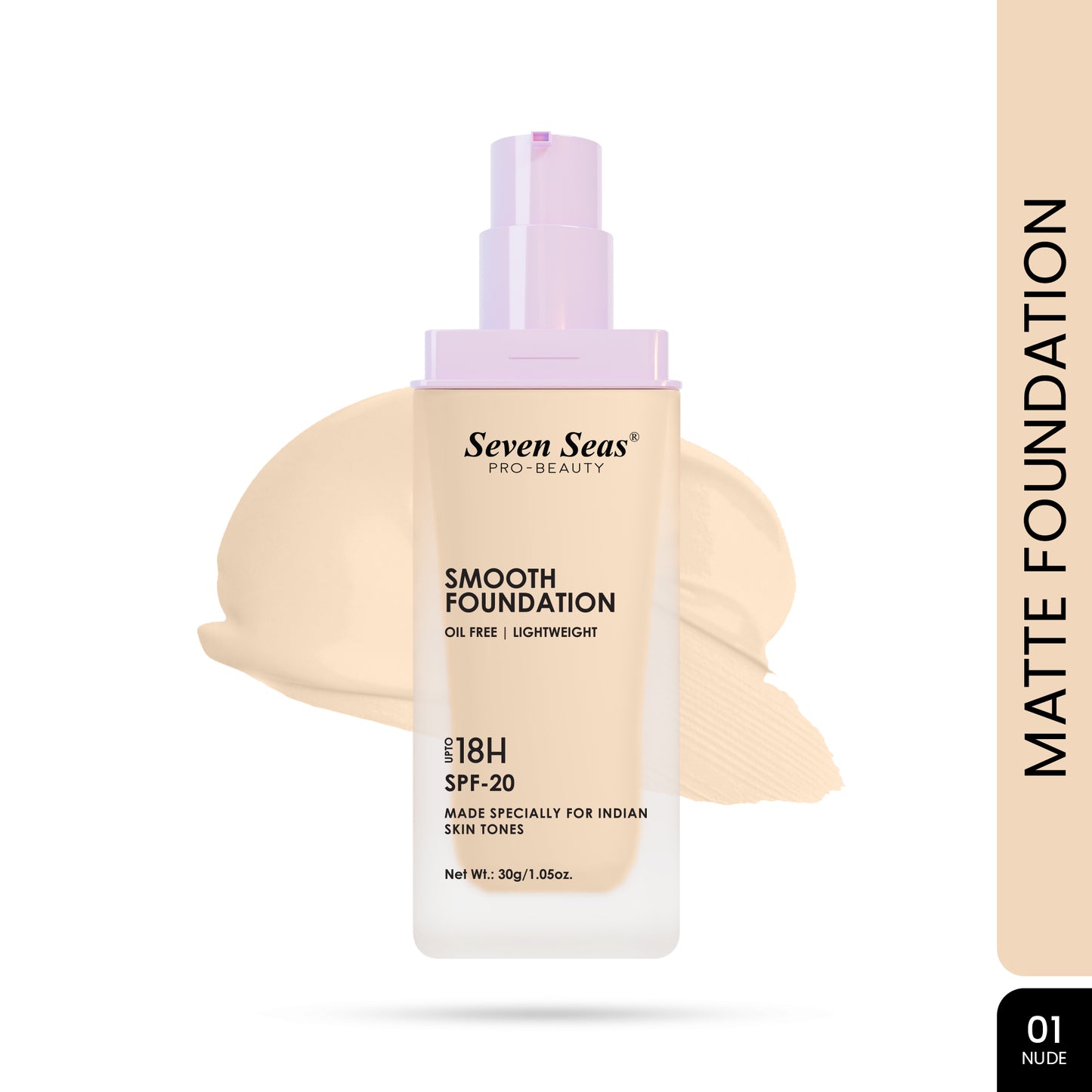 Seven Seas Smooth Foundation | Oil Free | Long lasting and Lightweight | Foundation for Women | SPF-20