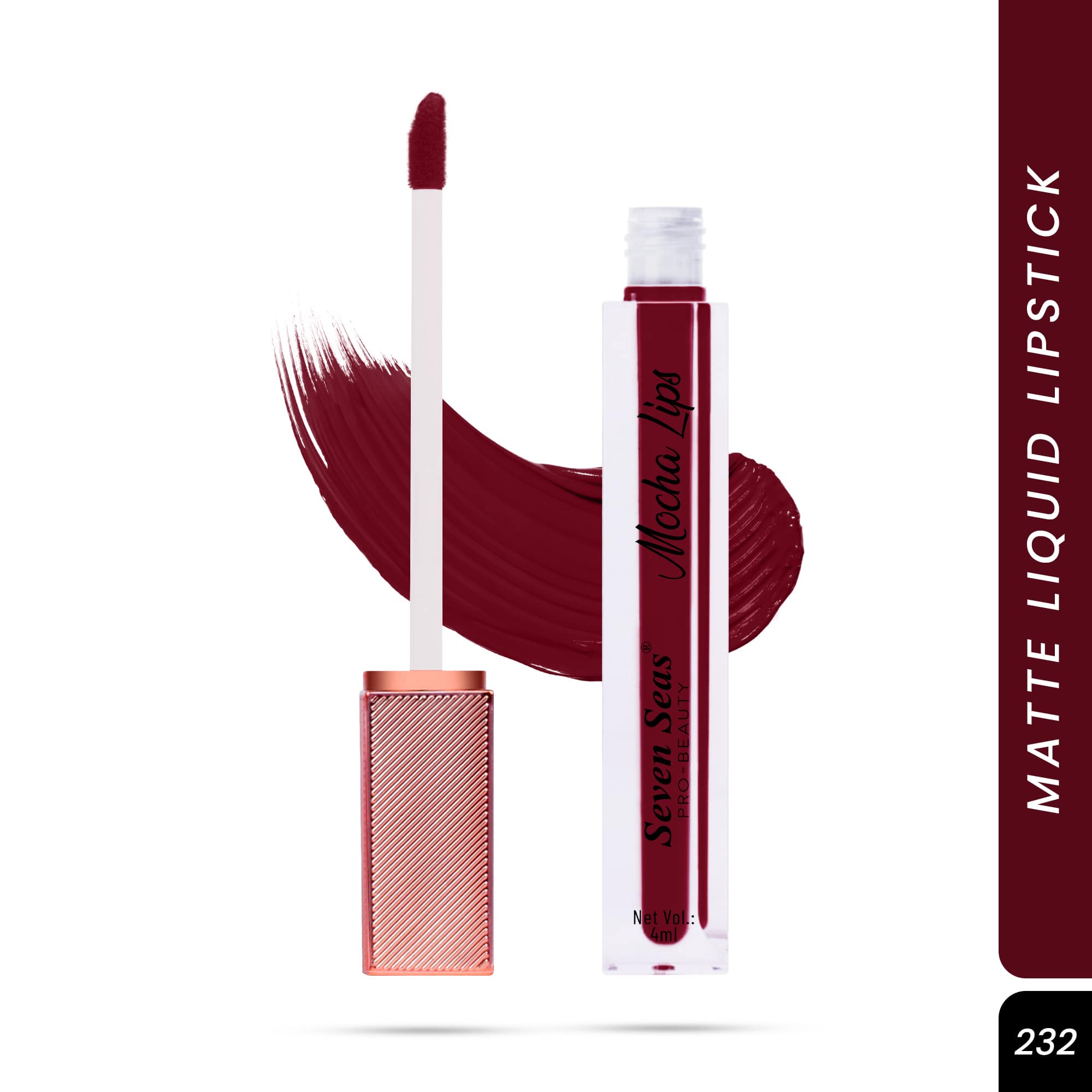 Seven Seas Mocha Lips Matte Liquid Lipstick | Non-Transfer Liquid Lipstick | 12 Hours Long Lasting | Highly Pigmented | Intense Color Payoff | Smudgeproof Liquid Lipstick for Women - Seven Seas Cosmetics