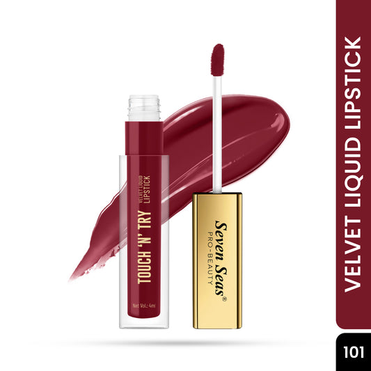 Seven Seas Touch N Try Velvet Liquid Lipstick | Non Transfer | Matte Finish