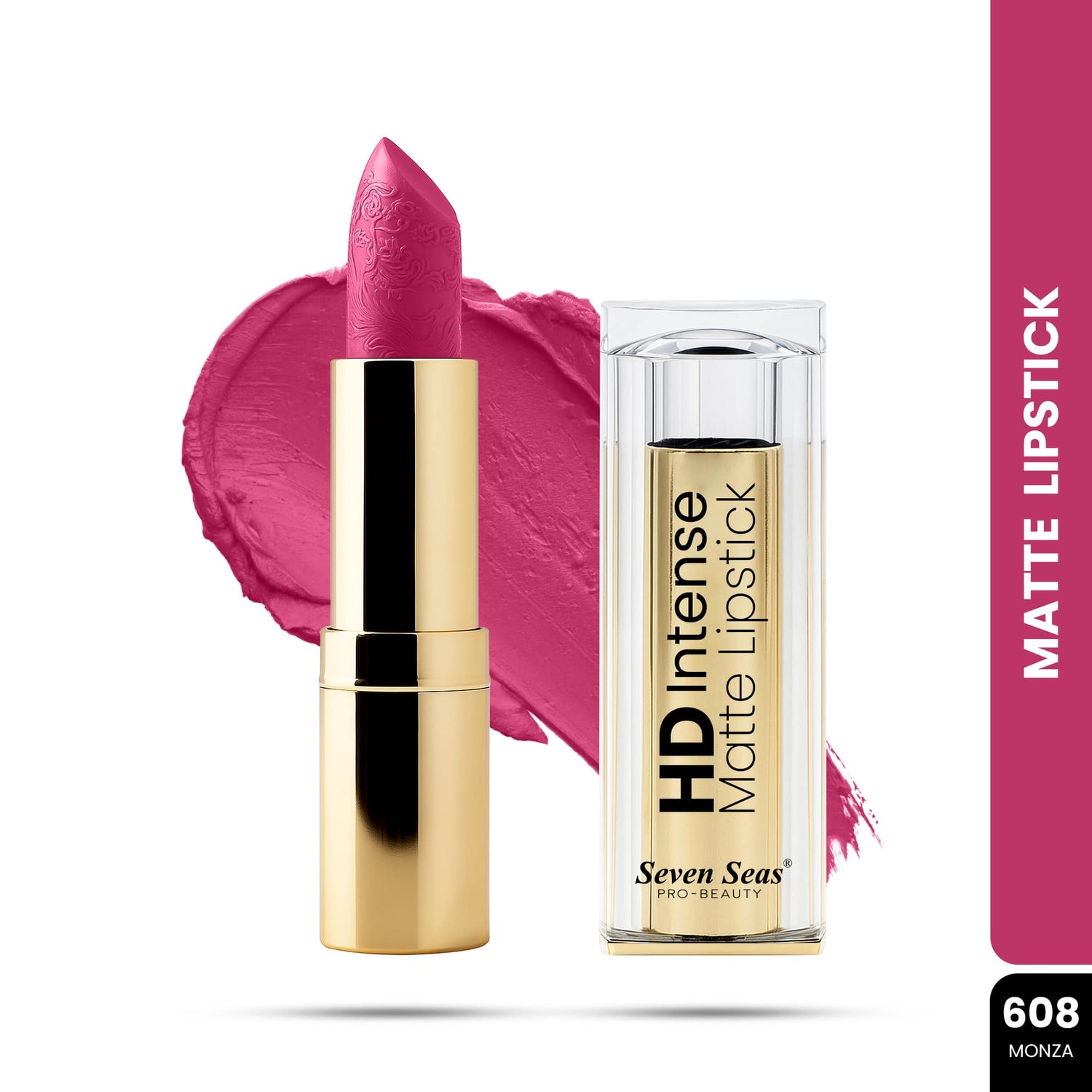 Seven Seas HD Intense Matte Lipstick | Non-Transfer | Lipstick For Women (607-Dark Coffee, 3.5G) - Seven Seas Cosmetics